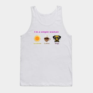 Simple Woman - Sunshine, Coffee, Dogs T-Shirt Tank Top